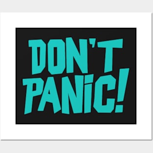 Don't Panic! Blue Slogan Posters and Art